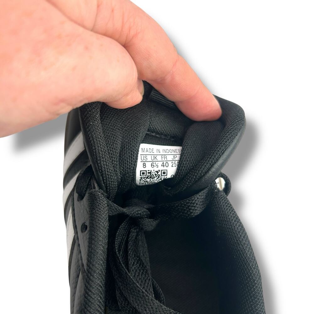 NEW Adidas Women's VL Court 3.0 Sneakers Size 8 Black Leather Low Top Casual - Picture 7 of 13